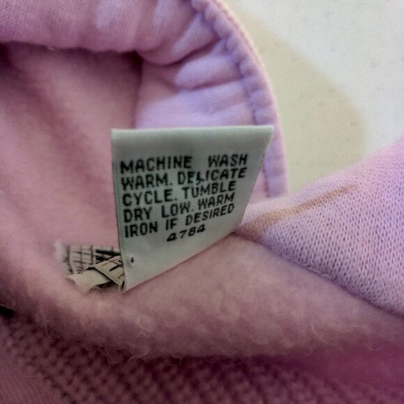 Vintage 1980s Mock Neck Sweatshirt Medium Pink Mixed Knit Retro Snap READ - Picture 6 of 16
